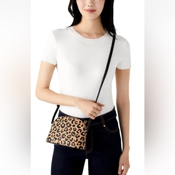 New Kate Spade Kali Small Dome Crossbody Leopard print Neutral Multi - Picture 2 of 4